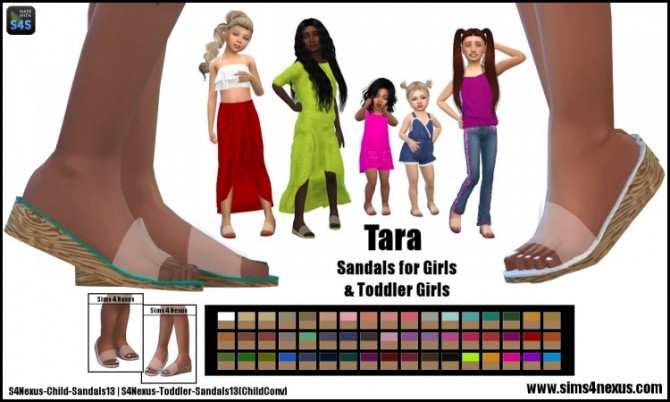 Sims 4 Tara sandals by SamanthaGump at Sims 4 Nexus