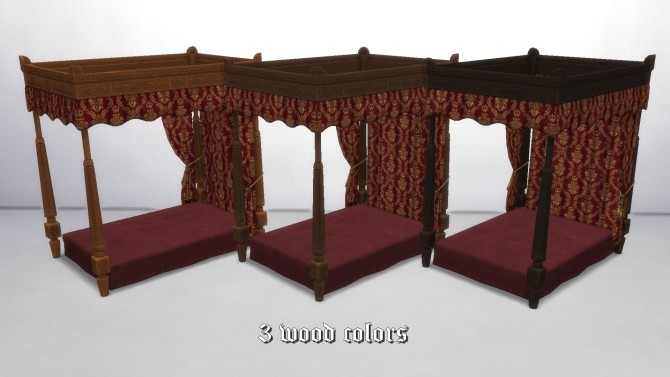 Sims 4 Medieval Queen Bed by TheJim07 at Mod The Sims