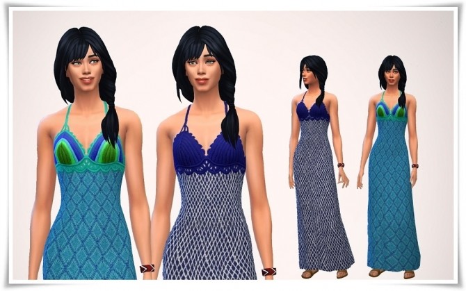 Sims 4 Beach Crocket Long Dress at Birksche’s SimModels