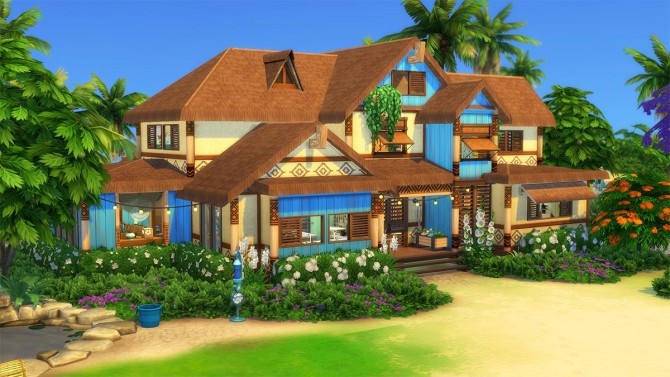 Sims 4 Ohana Mansion by Cassie Flouf at L’UniverSims