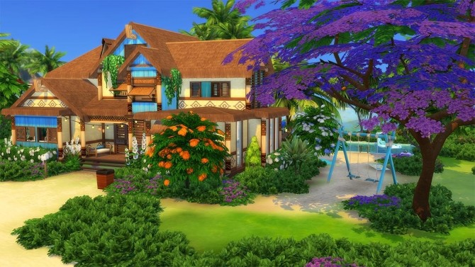 Sims 4 Ohana Mansion by Cassie Flouf at L’UniverSims