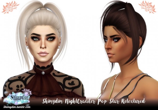 Sims 4 NightCrawler Pop Star Hair Retexture + Child Naturals + Unnaturals at Shimydim Sims