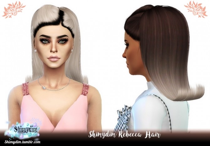 Sims 4 Rebecca Hairstyle Ombre DarkRoots Naturals Unnaturals at Shimydim Sims