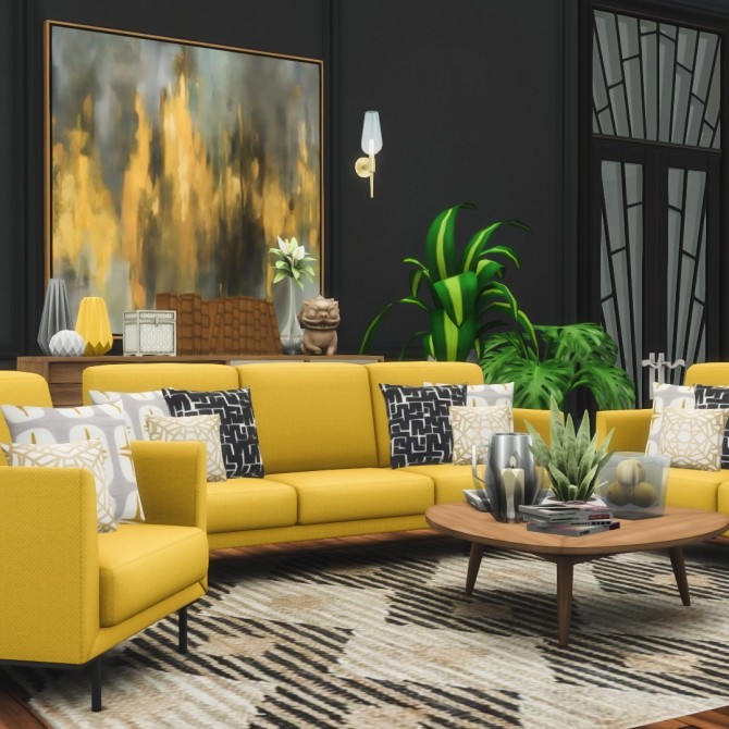 Sims 4 Harlow Chaise Lounges Contemporary Seating Set at Simsational Designs