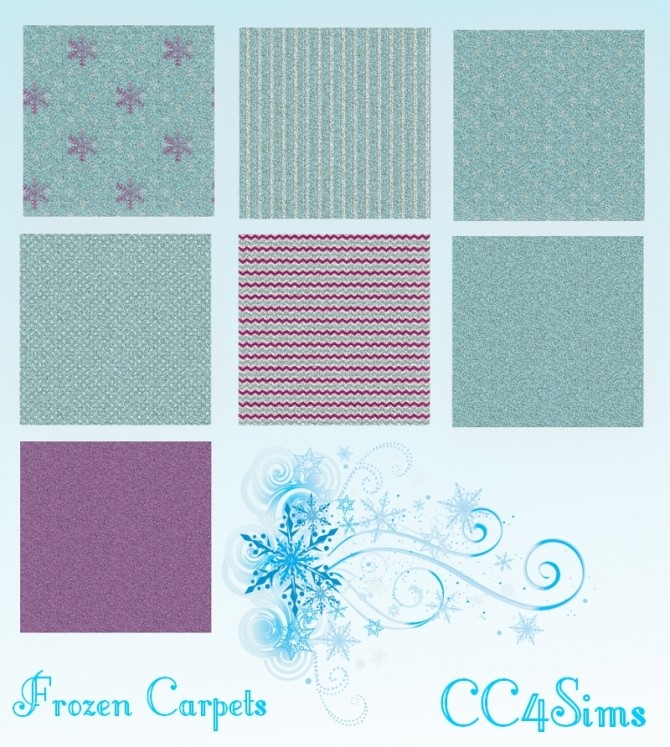 Sims 4 Frozen walls and carpets by Christine at CC4Sims