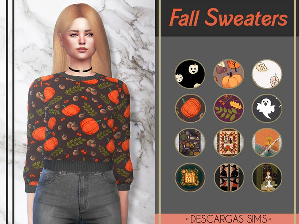 Sims 4 Fall Sweaters by DescargasSims at TSR