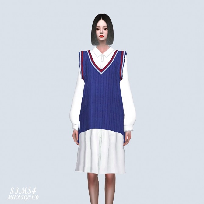 Sims 4 Vest With Midi Dress (P) at Marigold