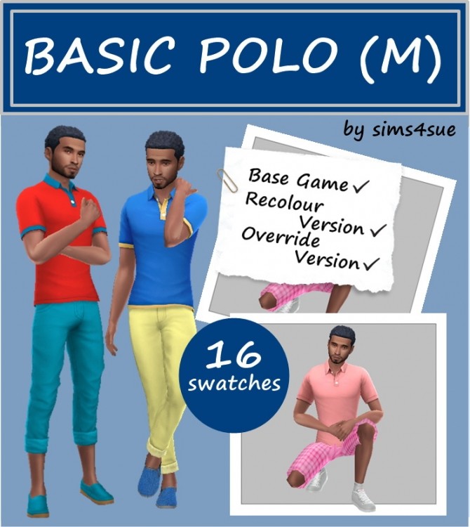 Sims 4 BASE GAME BASIC POLO (M) at Sims4Sue