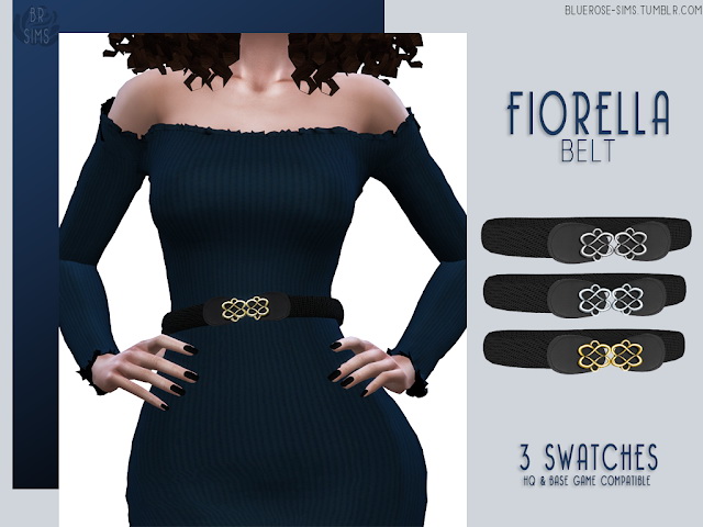 Sims 4 Fiorella dress and belt at BlueRose Sims