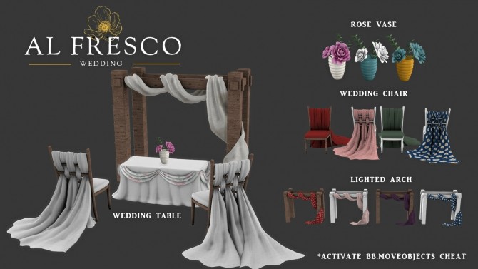 Sims 4 Alfresco Wedding set (P) at Leo Sims