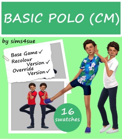 BASE GAME BASIC POLO (CM) at Sims4Sue