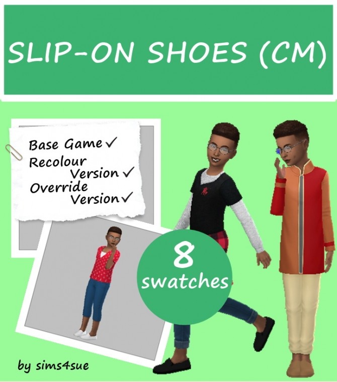 Sims 4 BASE GAME SLIP ON SHOES (CM) at Sims4Sue