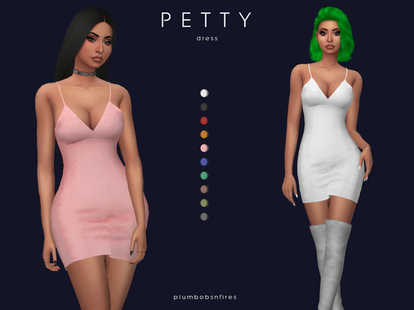 Sims 4 PETTY dress by Plumbobs n Fries at TSR