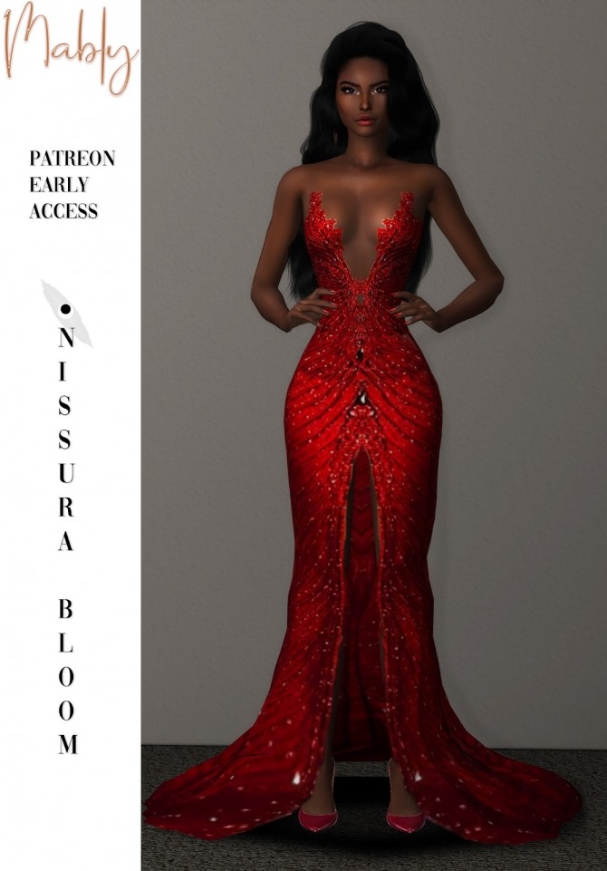 Sims 4 NISSURA BLOOM gown (P) at Mably Store