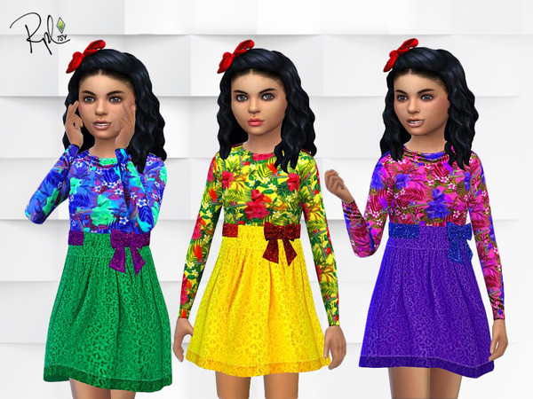 Sims 4 Girls Tropical Dress by RobertaPLobo at TSR