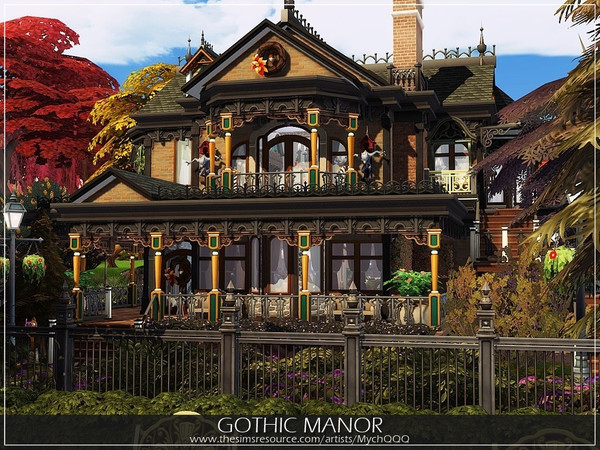 Sims 4 Gothic Manor by MychQQQ at TSR