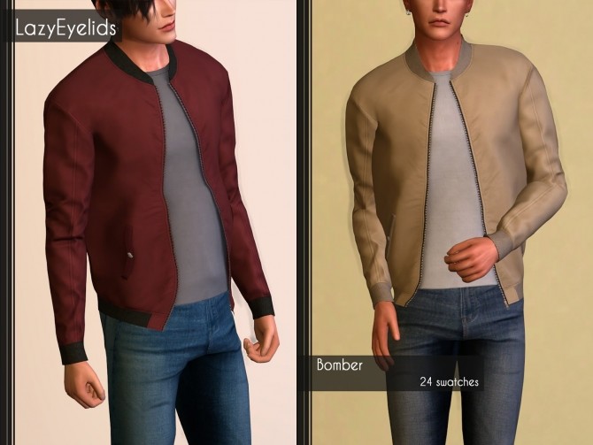 Sims 4 Bomber jacket at LazyEyelids