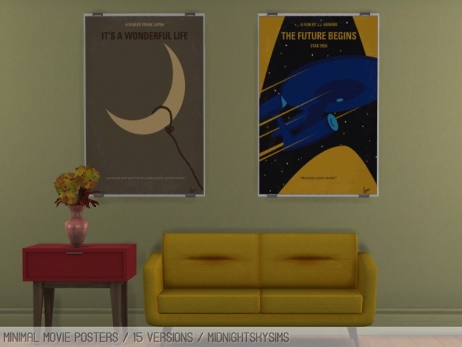 Sims 4 Minimal movie posters at Midnightskysims