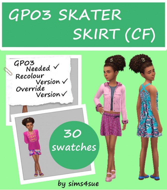 Sims 4 GP03 SKATER SKIRT (CF) at Sims4Sue