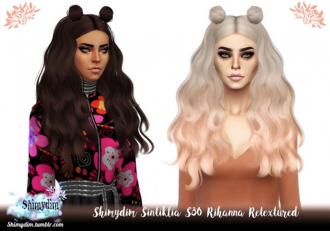 Sims 4 Sintiklia Rihanna Hair Retexture Ombre Naturals + Unnaturals at Shimydim Sims