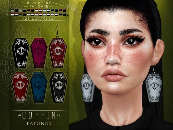 Sims 4 Coffin earrings at Blahberry Pancake