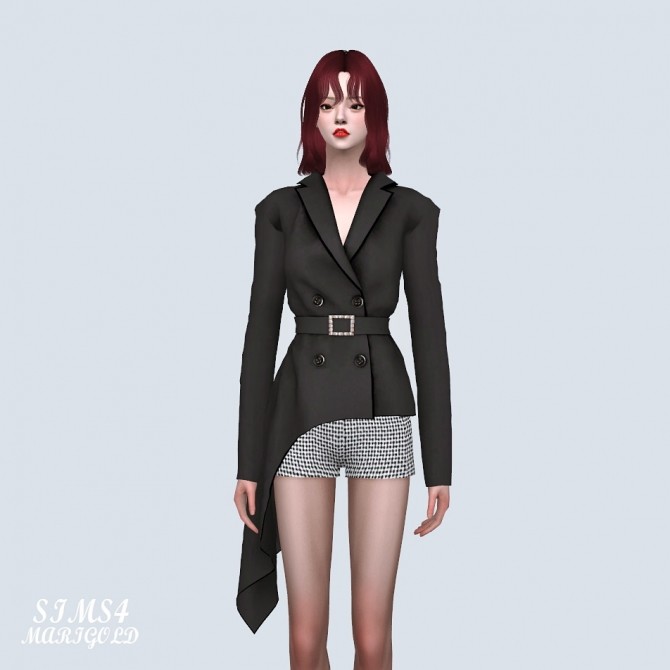 Sims 4 Asymmetric Draped Blazer (P) at Marigold