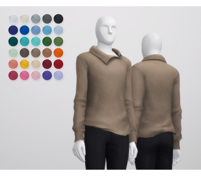 Sims 4 Side Neck Sweater Edit M at Rusty Nail