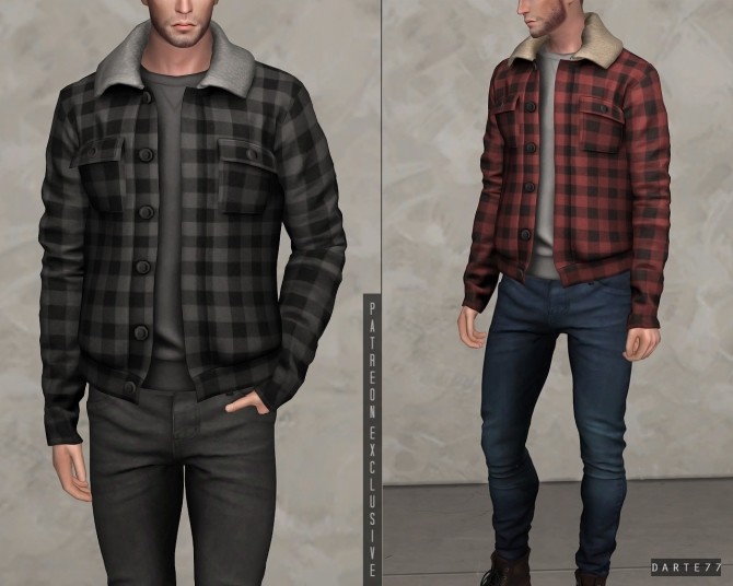 Wool Check Jacket (P) at Darte77 » Sims 4 Updates