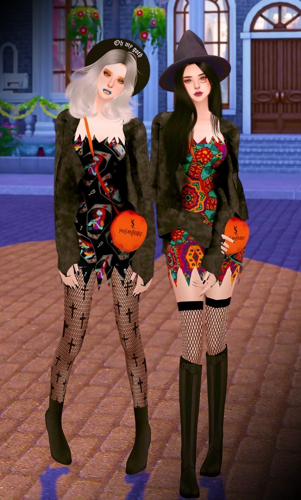 Sims 4 Halloween costume dress at RIMINGs
