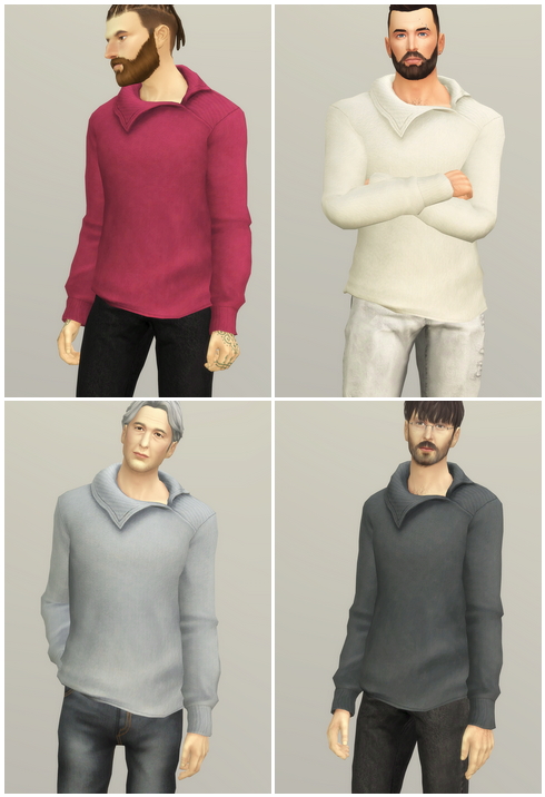 Sims 4 Side Neck Sweater Edit M at Rusty Nail