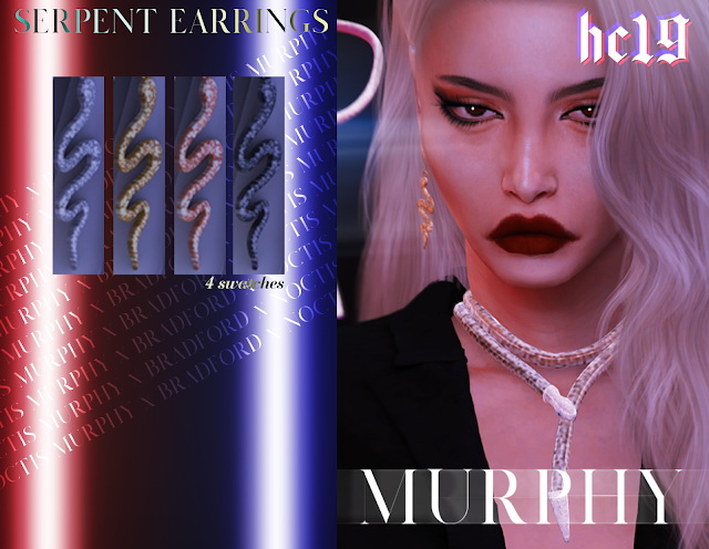 Sims 4 Serpent Earrings at MURPHY