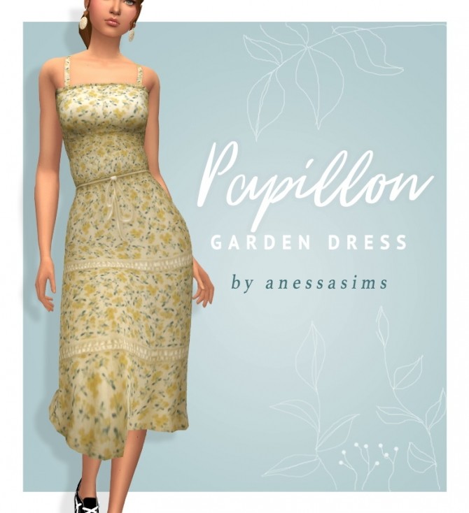Sims 4 Papillon garden dress at Anessa Sims