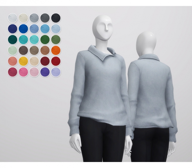 Side Neck Sweater Edit F at Rusty Nail » Sims 4 Updates