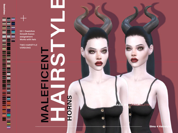 Sims 4 Maleficent Hairstyle by Leah Lillith at TSR