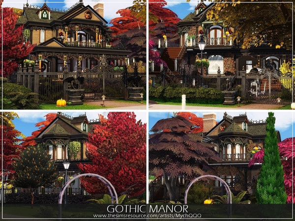 Sims 4 Gothic Manor by MychQQQ at TSR