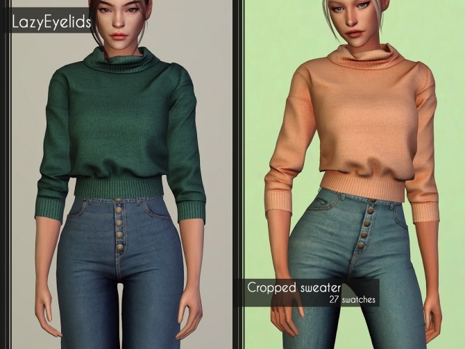 Sims 4 Cropped sweater at LazyEyelids