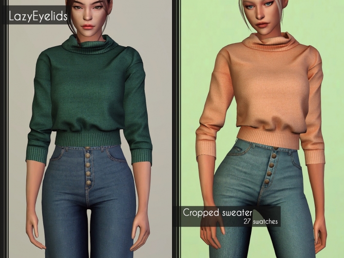 Cropped sweater at LazyEyelids » Sims 4 Updates