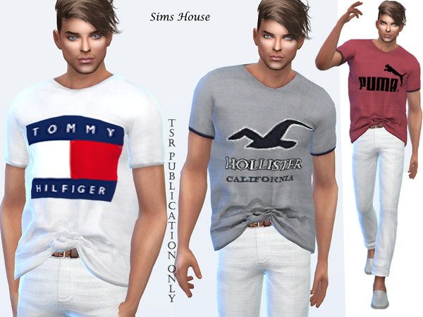 Men's t-shirt large size by Sims House at TSR » Sims 4 Updates
