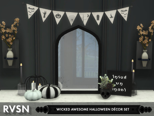 Sims 4 Wicked Awesome Halloween Decor Set by RAVASHEEN at TSR