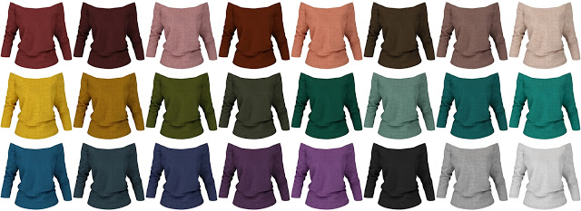 Sims 4 Cold shoulder sweater at LazyEyelids