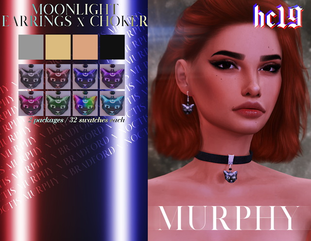 Sims 4 Moonlight Earrings x Choker at MURPHY