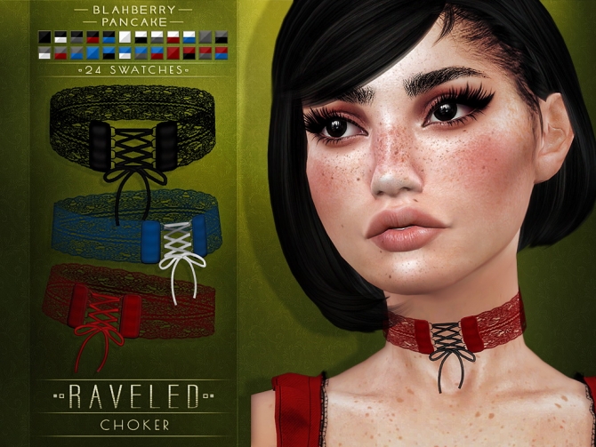 Raveled choker at Blahberry Pancake » Sims 4 Updates