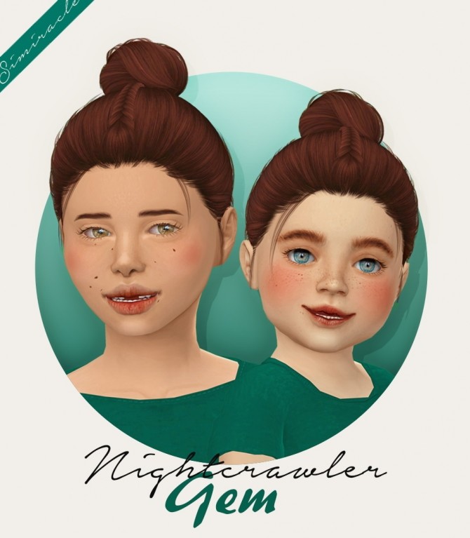 Sims 4 Nightcrawler Gem hair for kids and toddlers at Simiracle