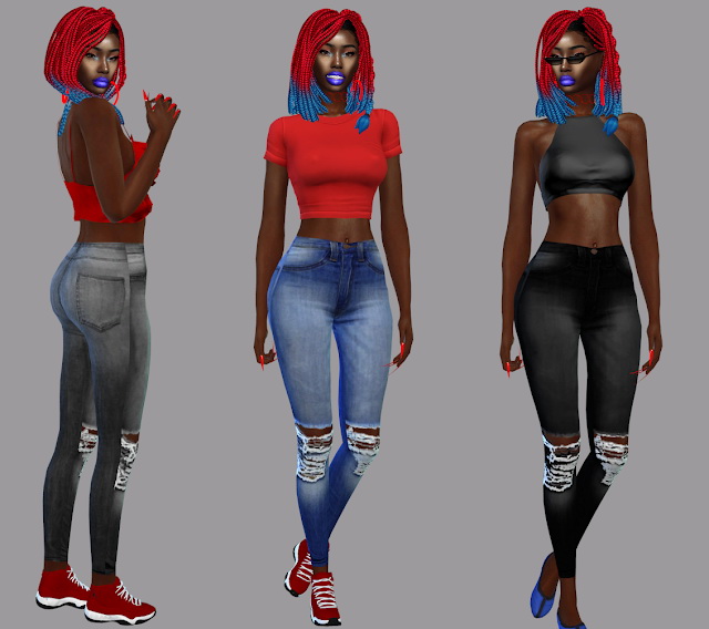 Pascun Ripped distressed Pants at Teenageeaglerunner » Sims 4 Updates
