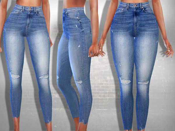 Sims 4 Cropped Ankle Fit Jeans by Saliwa at TSR