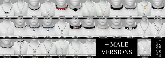 Sims 4 Ultimate collection 176 necklaces at Praline Sims