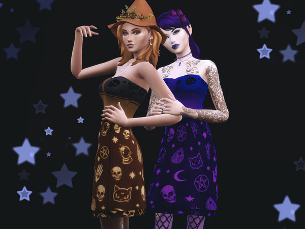 Sims 4 Witch Dress V2 by Reevaly at TSR