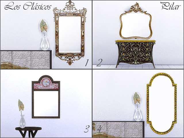 Sims 4 Classic Mirrors by Pilar at SimControl