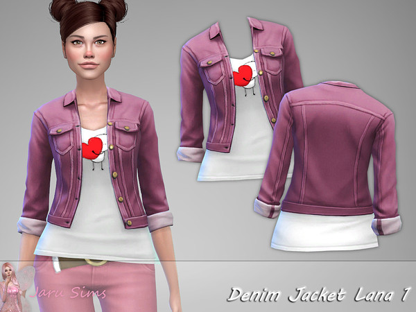 Sims 4 Denim Jacket Lana 1 by Jaru Sims at TSR