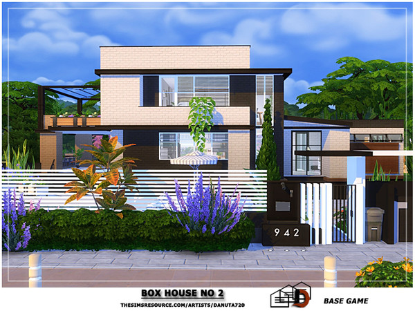 Sims 4 Box House No 2 by Danuta720 at TSR
